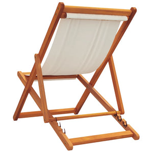 Klappbare Strandstühle 2er Set Cremeweiß