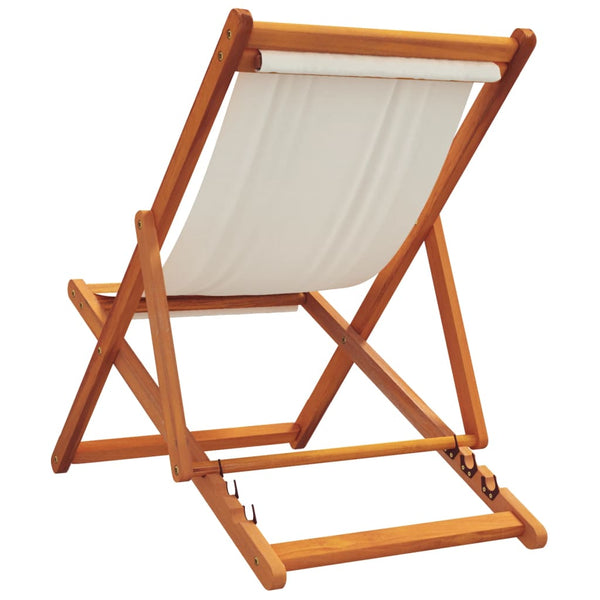 Klappbare Strandstühle 2er Set Cremeweiß