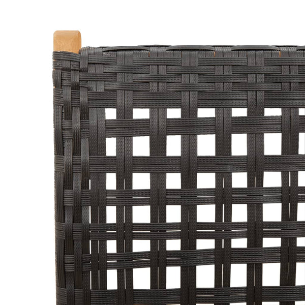 vidaXL Chaises de jardin réglables 4 pcs Noir Résine tressée Bois massif