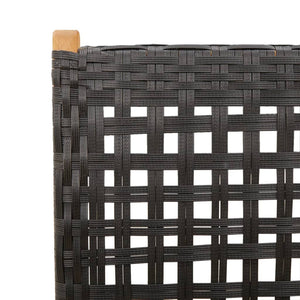 vidaXL Chaises de jardin inclinables 6 pcs Noir Résine tressée Bois massif