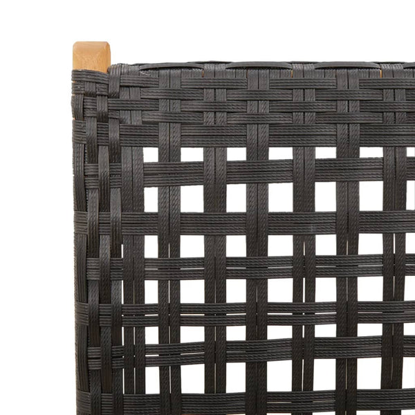 vidaXL Chaises de jardin inclinables 6 pcs Noir Résine tressée Bois massif