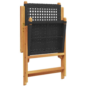 vidaXL Chaises de jardin inclinables 8 pcs Noir Résine tressée Bois massif