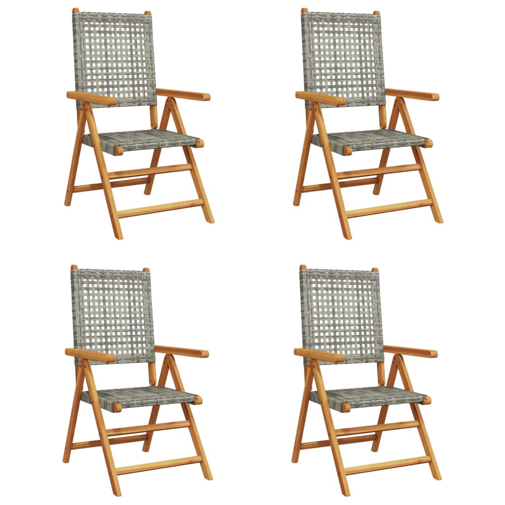 Verstellbare Gartenstühle 4er Set Grau