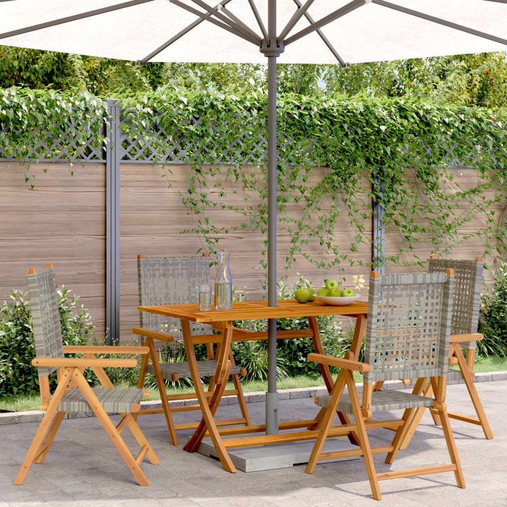 Verstellbare Gartenstühle 4er Set Grau
