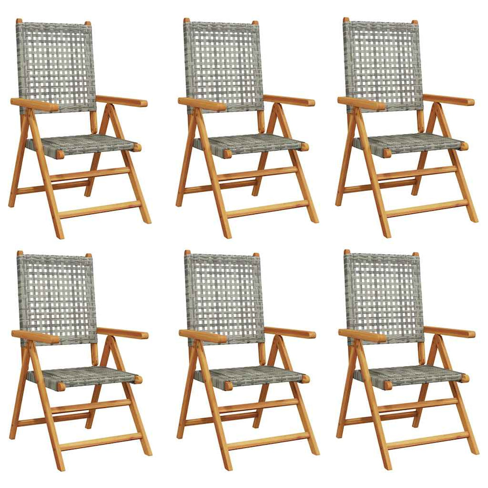 Verstellbare Gartenstühle 6er Set Grau