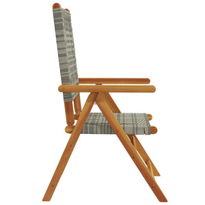 vidaXL Chaises de jardin réglables 6 pcs Bois massif en poly rotin Gris