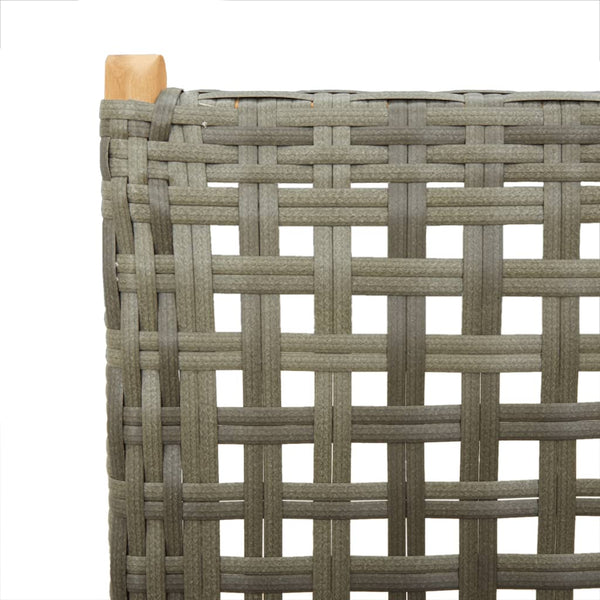 vidaXL Chaises de jardin réglables 8 pcs Gris Résine tressée Bois massif