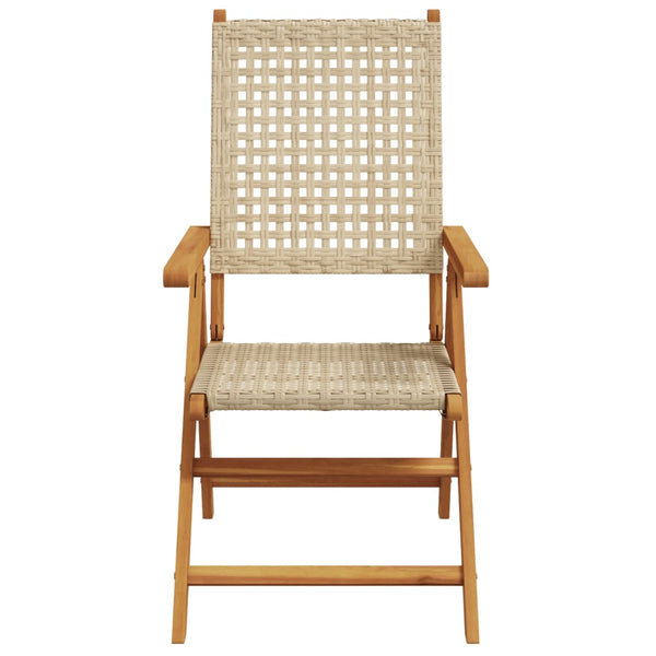 vidaXL Chaise de jardin réglable 4 pcs Beige Rotin PE Bois massif