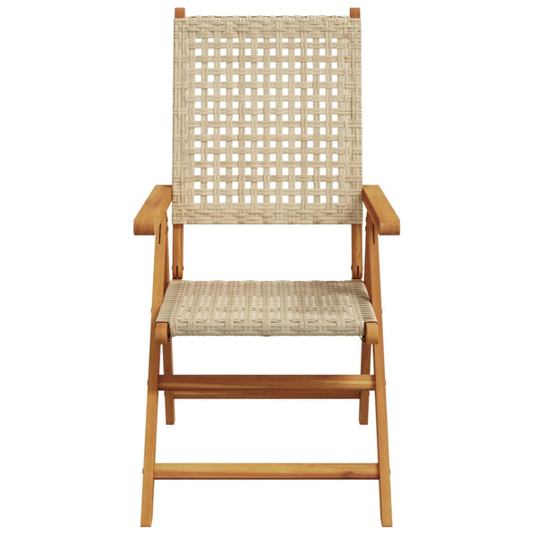 vidaXL Chaises de jardin inclinables 6 pcs Beige résine tressée Bois massif
