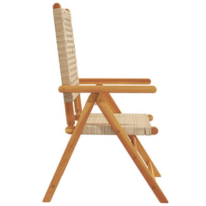 vidaXL Chaises de jardin inclinables 6 pcs Beige résine tressée Bois massif
