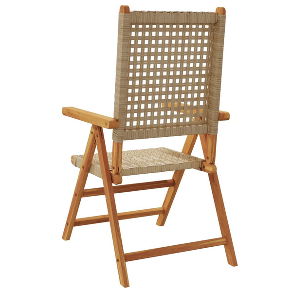 vidaXL Chaises de jardin inclinables 6 pcs Beige résine tressée Bois massif
