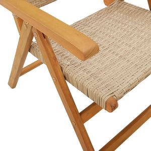 vidaXL Chaises de jardin inclinables 6 pcs Beige résine tressée Bois massif