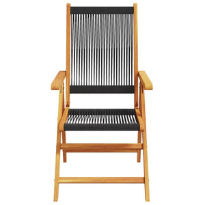 vidaXL Chaises de jardin inclinables 4 pcs Bois d'acacia massif Noir