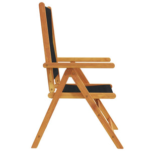vidaXL Chaises de jardin inclinables 4 pcs Bois d'acacia massif Noir