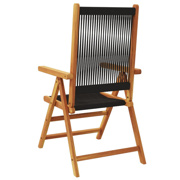 vidaXL Chaises de jardin inclinables 4 pcs Bois d'acacia massif Noir