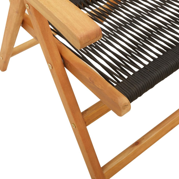 vidaXL Chaises de jardin inclinables 4 pcs Bois d'acacia massif Noir
