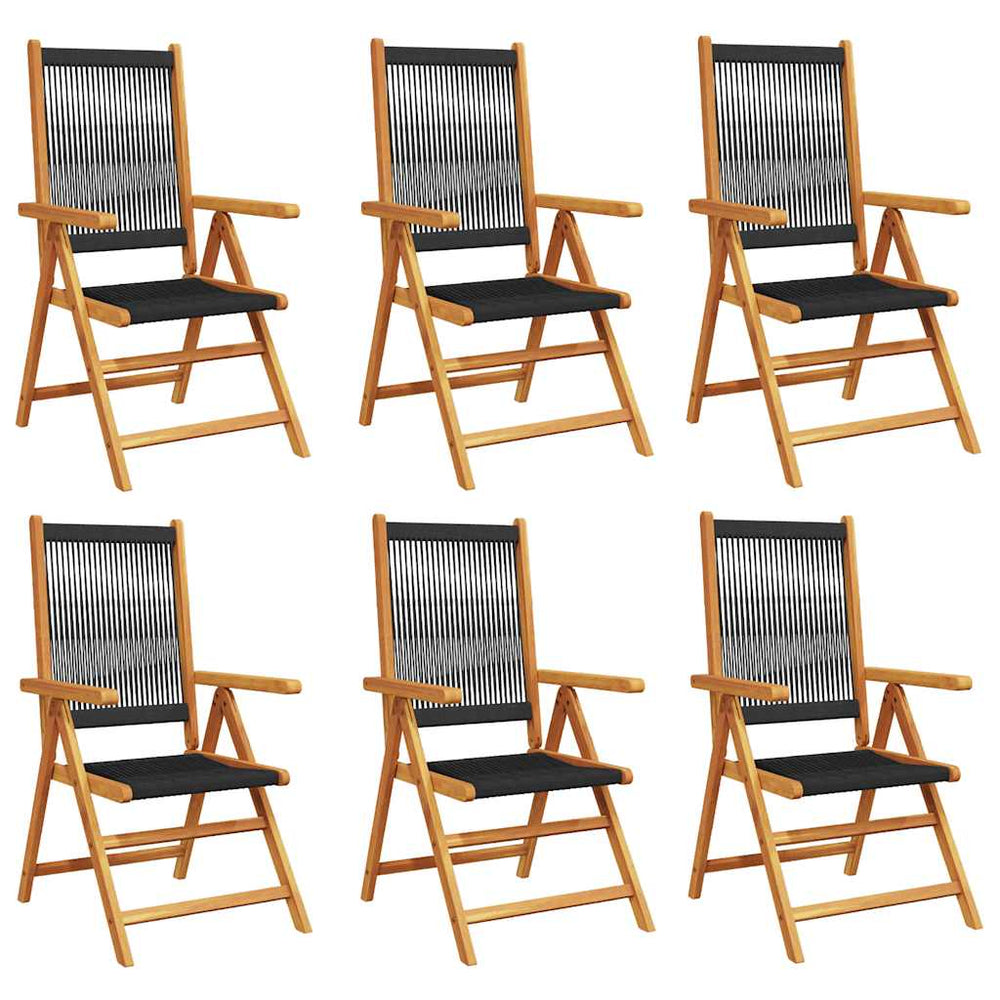 Verstellbarer Gartenstuhl 6er Set Akazie Massivholz