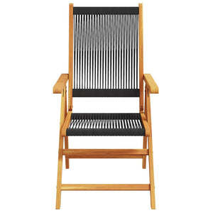 vidaXL Chaises de jardin réglables 6 pcs Bois d'acacia massif Noir