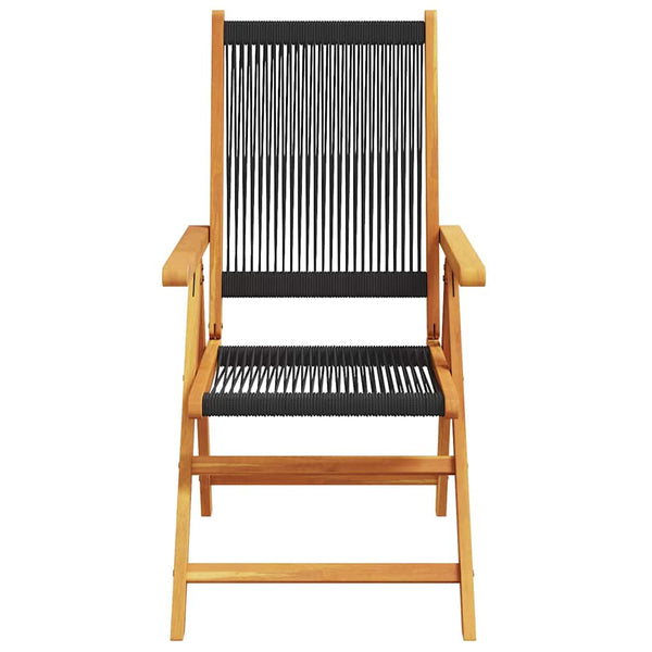 vidaXL Chaises de jardin réglables 6 pcs Bois d'acacia massif Noir
