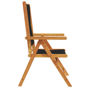 vidaXL Chaises de jardin réglables 6 pcs Bois d'acacia massif Noir
