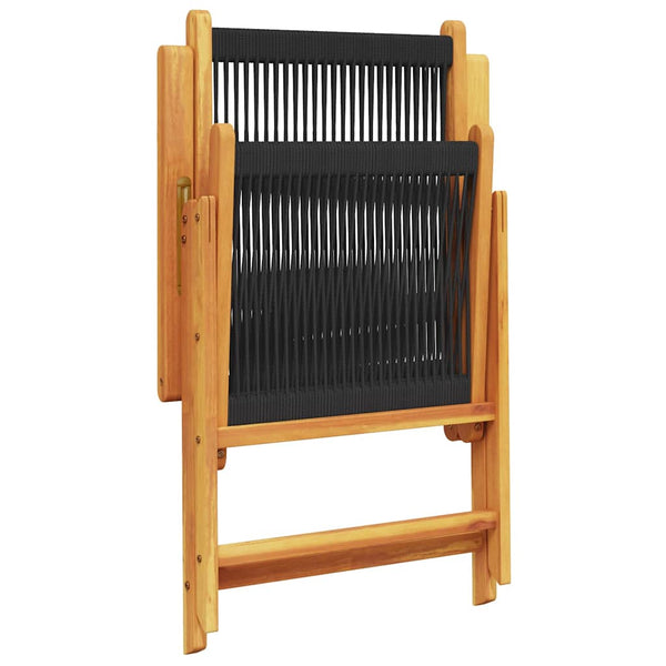 vidaXL Chaises de jardin réglables 6 pcs Bois d'acacia massif Noir