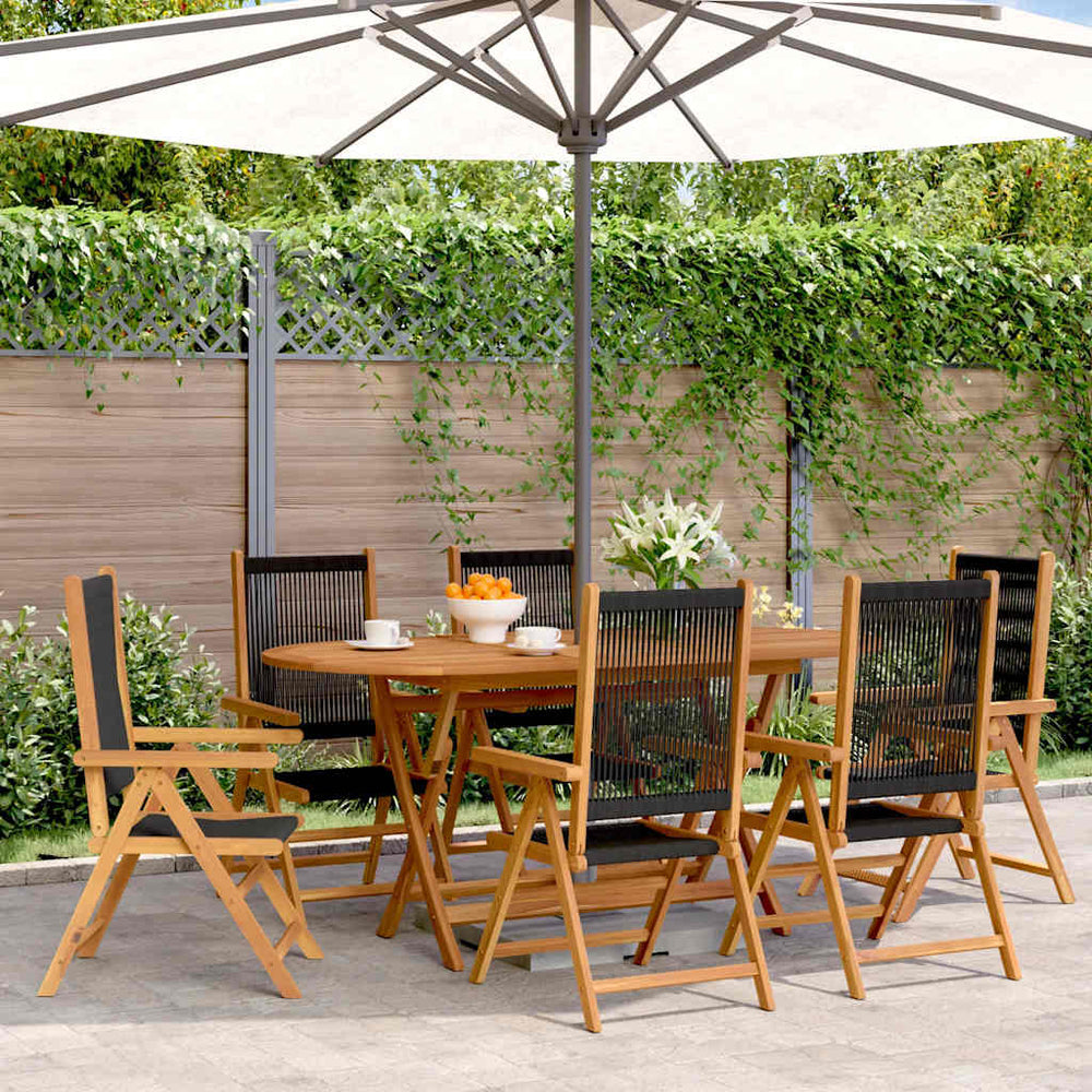 Verstellbarer Gartenstuhl 6er Set Akazie Massivholz