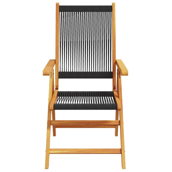 vidaXL Chaises de jardin réglables 8 pcs Noir Bois d'acacia massif