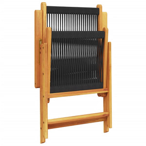 vidaXL Chaises de jardin réglables 8 pcs Noir Bois d'acacia massif
