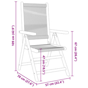 vidaXL Chaises de jardin réglables 8 pcs Noir Bois d'acacia massif