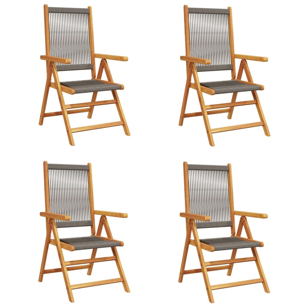 Verstellbare Gartenstühle 4er Set Akazie Grau