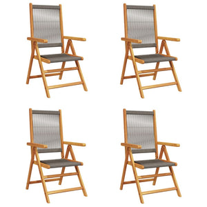 vidaXL Chaises de jardin inclinables 4 pcs Bois d'acacia massif Gris