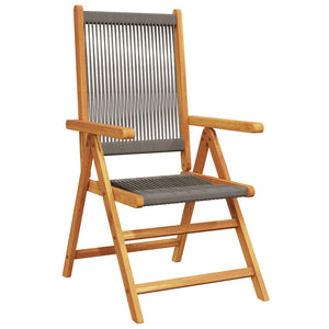 vidaXL Chaises de jardin inclinables 4 pcs Bois d'acacia massif Gris