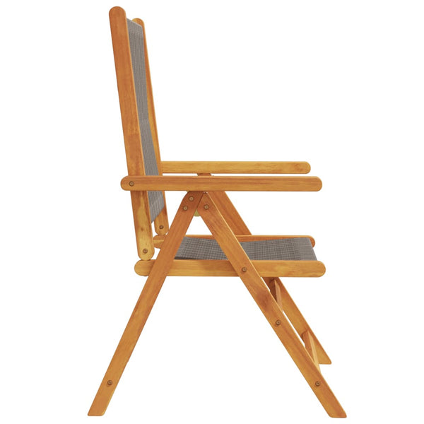 vidaXL Chaises de jardin inclinables 4 pcs Bois d'acacia massif Gris