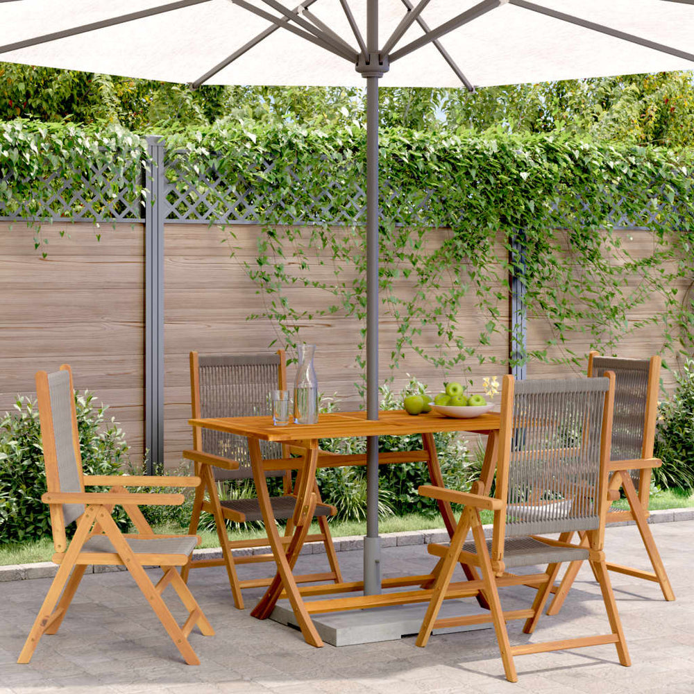 Verstellbare Gartenstühle 4er Set Akazie Grau