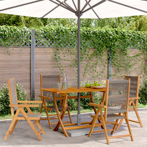 vidaXL Chaises de jardin inclinables 4 pcs Bois d'acacia massif Gris