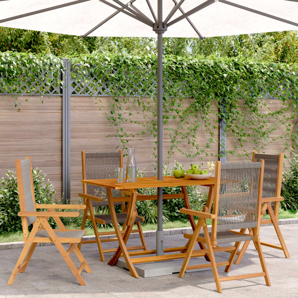 vidaXL Chaises de jardin inclinables 4 pcs Bois d'acacia massif Gris