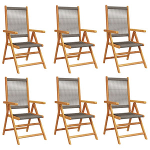 vidaXL Chaises de jardin inclinables 6 pcs Gris Bois d'acacia massif
