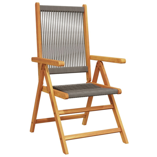 vidaXL Chaises de jardin inclinables 6 pcs Gris Bois d'acacia massif