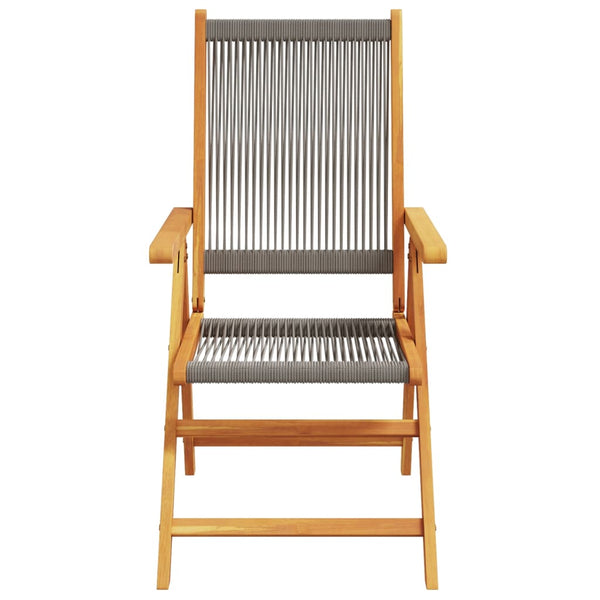 vidaXL Chaises de jardin inclinables 6 pcs Gris Bois d'acacia massif
