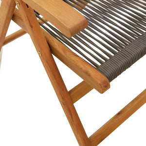 vidaXL Chaises de jardin inclinables 6 pcs Gris Bois d'acacia massif