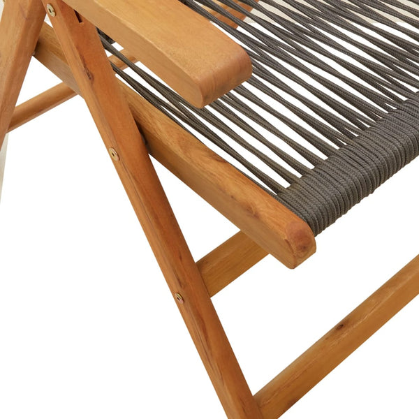 vidaXL Chaises de jardin inclinables 6 pcs Gris Bois d'acacia massif