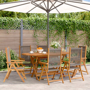 vidaXL Chaises de jardin inclinables 6 pcs Gris Bois d'acacia massif