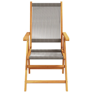 vidaXL Chaises de jardin inclinables 8 pcs Bois d'acacia massif Gris