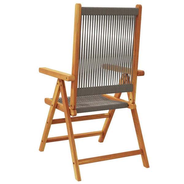 vidaXL Chaises de jardin inclinables 8 pcs Bois d'acacia massif Gris