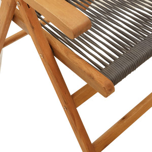 vidaXL Chaises de jardin inclinables 8 pcs Bois d'acacia massif Gris