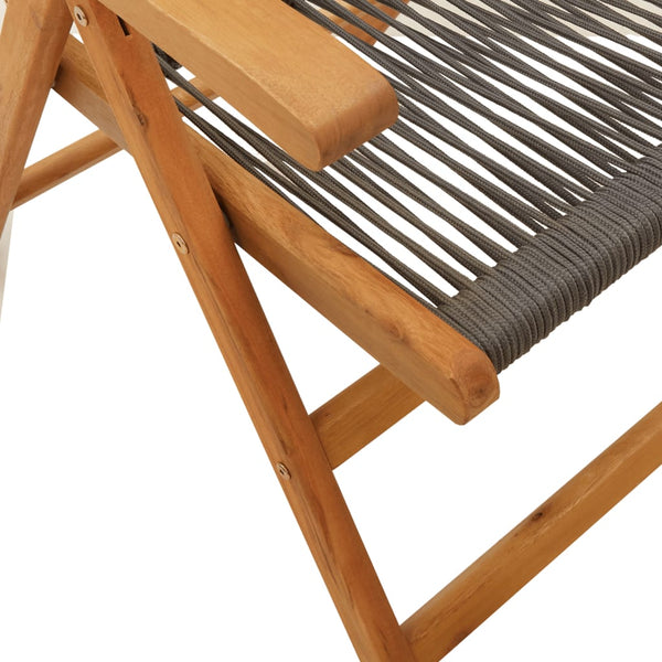 vidaXL Chaises de jardin inclinables 8 pcs Bois d'acacia massif Gris