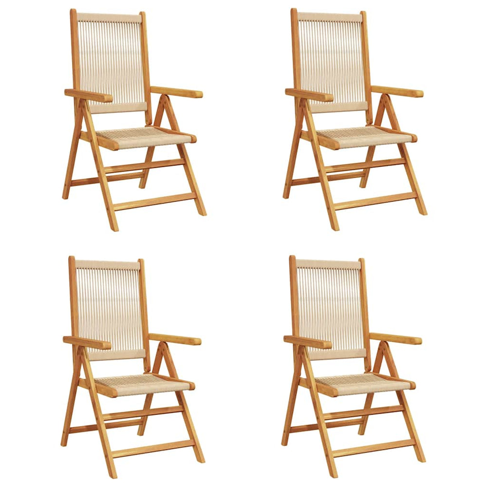 Verstellbare Gartenstühle 4er Set Akazie Beige