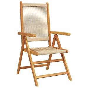 vidaXL Chaise de jardin réglable 4 pcs Beige Bois d'acacia massif