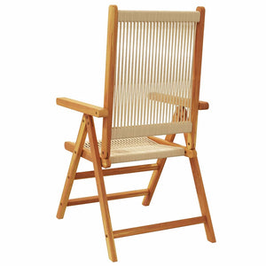 vidaXL Chaise de jardin réglable 4 pcs Beige Bois d'acacia massif