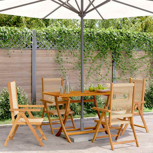 vidaXL Chaise de jardin réglable 4 pcs Beige Bois d'acacia massif